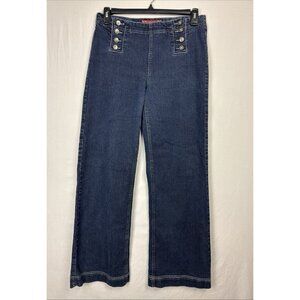 Coz Jeans Flare Leg Button Flap Closure 30x31 Women's 12 stretch dark wash Y2K